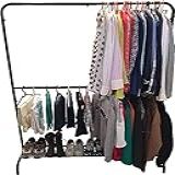 Arara Dupla Para Roupas Com Sapateira - 100- Aço - Suporta 180 Cabides -Preto-