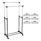 Arara Dupla Regulável Cabideiro Sapateira Inox 6 Cabides