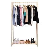 Arara Para Roupas Com Sapateira Closet Cabideiro Expositor Para Lojas Em Madeira Natural 100 Pinus