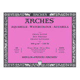 Arches Aquarela 300g Txt satinada 31x41cm 20fls