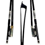 Arco Cello 4-4 Fibra Carbono Liso Profissional Premium Talão Ébano Crina Mongólia Negra