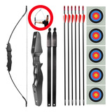 Arco E Flecha Recurvo Intercept ZLG 40 Profissional Longbow Cor Marrom Orientação Da Mão Destro