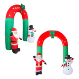 Arco Inflável Do Papai Noel E Boneco De Neve 2 40m Com Led