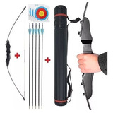 Arco Recurvo Profissional 40lbs 5 Flecha Estojo Alvo
