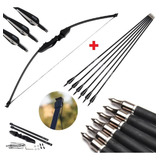 Arco Recurvo Profissional Fibra De Vidro 40lbs 5 Flechas