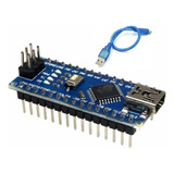 Arduino Nano Compatível V3 Atmega328 Ch340 Pino Sold C Cabo