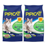 Areia Higiênica Para Gatos Kelco Pipicat Classic 12kg 2 Un