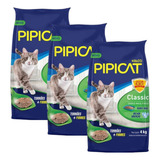 Areia Higiênica Para Gatos Kelco Pipicat Classic 4kg 3 Un