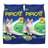 Areia Higiênica Pipicat Classic Kit Com 2 Cada Com 4kg