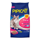 Areia Pipicat Floral 12kg Perfumada Para Gatos X 12kg De Peso Neto