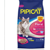 Areia Sanitária Floral Perfumada Pipicat 12kg