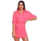 AREIA TROPICAL Saída De Praia Chemise Camisão Feminino Preto Tamanho M