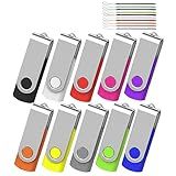 AreTop Flash Drive 4GB Pacote Com 10 Pen Drive Memory Stick USB 2 0 4GB USB Flash Drive Giratório Em Massa 4GB Memória Stick Armazenamento De Data USB 10 PCS Cores Misturadas