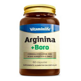 Arginina 500mg Boro 60 Cápsulas Vitaminlife Sabor Sem Sabor