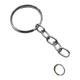 Argola Chaveiro C Corrente 25mm Elo 8mm 100 Pçs Niquel