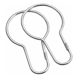 Argola Gancho Tipo Pera Para Cortina 7cm X 40mm 100 Unid Cor Cinza