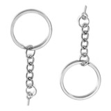 Argola Italiana Chaveiro Corrente 25mm Elo Pitão 100 Pçs