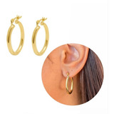 Argola Oval Brinco Feminino Banhado A Ouro Com Garantia