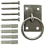 Argola Suporte Parede Aço Inox Com Parafuso Baia Cavalo Cães Gado Corda Naval Saco Boxe Crossfit Barco KLOPR