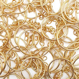 Argolas Base Chaveiro 25mm 10un Chave Dourado Com Corrente