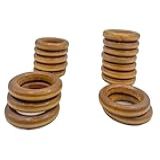 Argolas De Madeira Artesanais- 40 Mm - Marrom Claro - 15 Peças