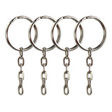 Argolas Para Chaveiro 23mm Com Corrente 5 Elos 100 Unidades