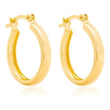 Argolas Redondas Rommanel Brincos Folheados A Ouro 520807 Cor Dourado
