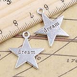 Ark Art 10 Pcs Charms Star Plates Dream 23X20Mm Bronze Antigo Cor Prata Pingentes Fazendo Diy Fábrica De Jóias Artesanais Atacado