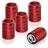 ARKOSKNIGHT Pacote Com 5 Tampas De Haste De Válvula De Pneu De Carro- Acessórios Decorativos De Design Texturizado- Tampa De Haste De Válvula De Pneu De Carro Resistente à Corrosão De Alumínio- Tampa