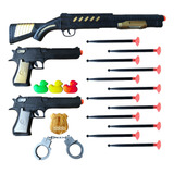 Arma De Brinquedo Espingarda E 2 Pistola Atira Dardos