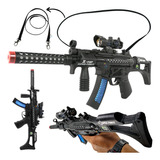 Arma De Brinquedo Metralhadora Fuzil M16 Som E Luz Premium