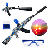 Arma De Gel Ak47 Tamanho Real Elétrica Ponteira Led