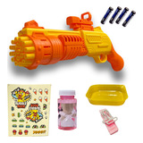 Arma Lança Bolha Sabão Brinquedo Automático Rifle Com Pilha