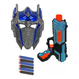 Arma Nerf Lançador De Dardo Mascara Transformers Brinquedo