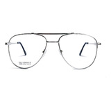 Armação De Óculos De Grau Aviador Metal Titanium Prata