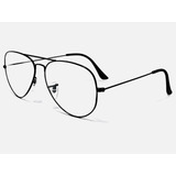 Armação De Oculos De Grau Retro Aviador Metal Unissex