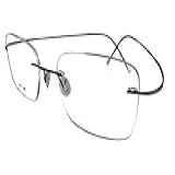 Armação De óculos De Titânio Sem Aro Circlepeople RX-able Masculina- Leve- Sem Dobras- 55-18-140- Dark Gray- Lens Width 55 Mm