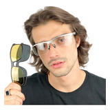 Armação De Óculos Para Grau Em Metal Com Lentes Clipon Cm159
