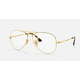Armação Óculos De Grau Ray ban Aviator Metal Ii Rb6489 2500 Cor Dourado