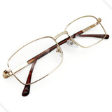 Armação Óculos Grau Clássico Retângular Metal Leve Masculino Cor Dourado Tamanho Para Lente Multifocal E Simples