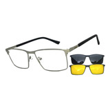 Armação Óculos Grau Premium Clip On Solar Original