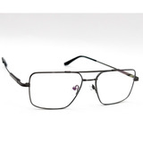 Armação Óculos Grau Titanium Aviador Quadrado 100 Flexível Cor Cinza Grafite Tamanho Armação Masculina Resistente