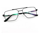 Armação Óculos Grau Titanium Aviador Quadrado 100 Flexível Cor Preto Tamanho Armação Masculina Resistente
