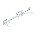 Armação Óculos Metal Sem Aro Com Lentes Sem Grau Jc 9147