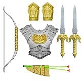 Armadura Medieval Infantil Com Espada Peitoral Braceletes Arco E Flecha Fantasia De Guerreiro Para Crianças Festas E Eventos