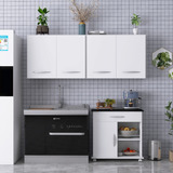 Armário 4 Portas Aéreo Cozinha Kitchen 120cm Branco