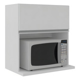 Armario Aereo 1 Porta Com Nicho Para Microondas 65cm 12517 E Cor Branco
