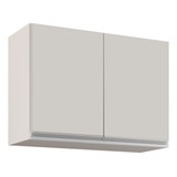 Armário Aéreo 80cm 2 Portas Califórnia Preto cinza Lumil M Cor Branco