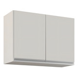 Armário Aéreo 80cm 2 Portas Califórnia Preto cinza Lumil M Cor Branco