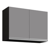 Armário Aéreo 80cm 2 Portas Califórnia Pto cza Lumil Móveis